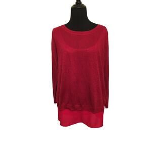 Verve Ami red shimmery overlay sweater M